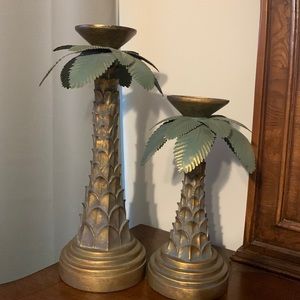 MARKDOWN!! Palm Tree Candle Holders